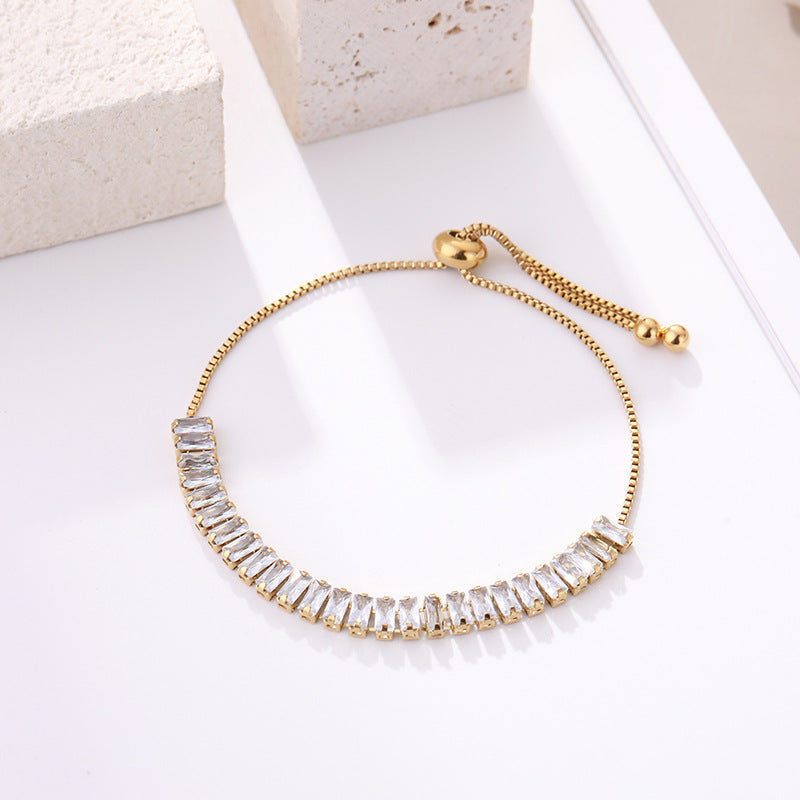 Brățară placată cu Aur 18K, cu Pietre de Zirconiu, Luxe Brilliance