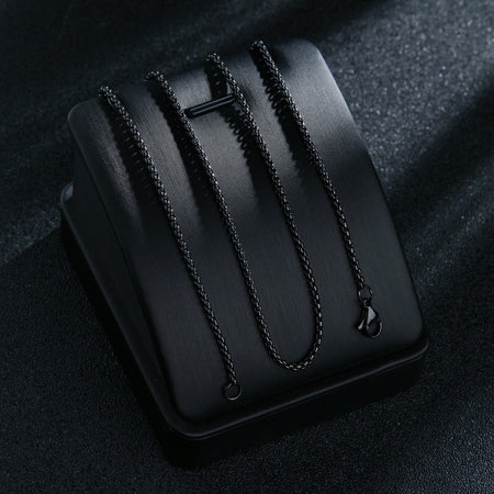 Colier negru cu lanț, Oțel Inoxidabil