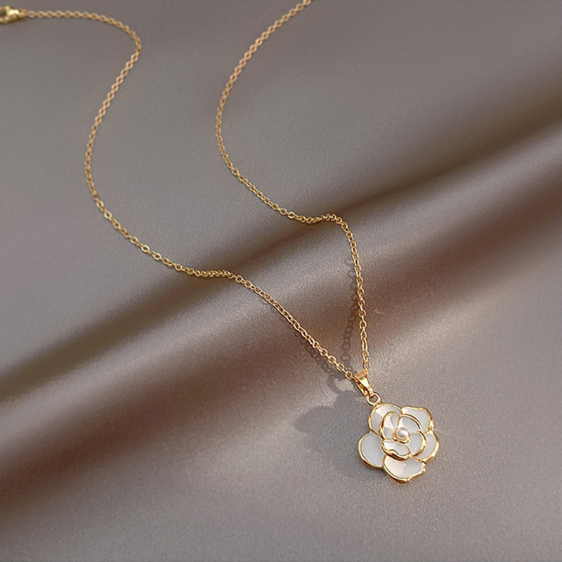 Colier placat aur 18k perle albe otel inoxidabil inox kracer kracer.ro bijuterii