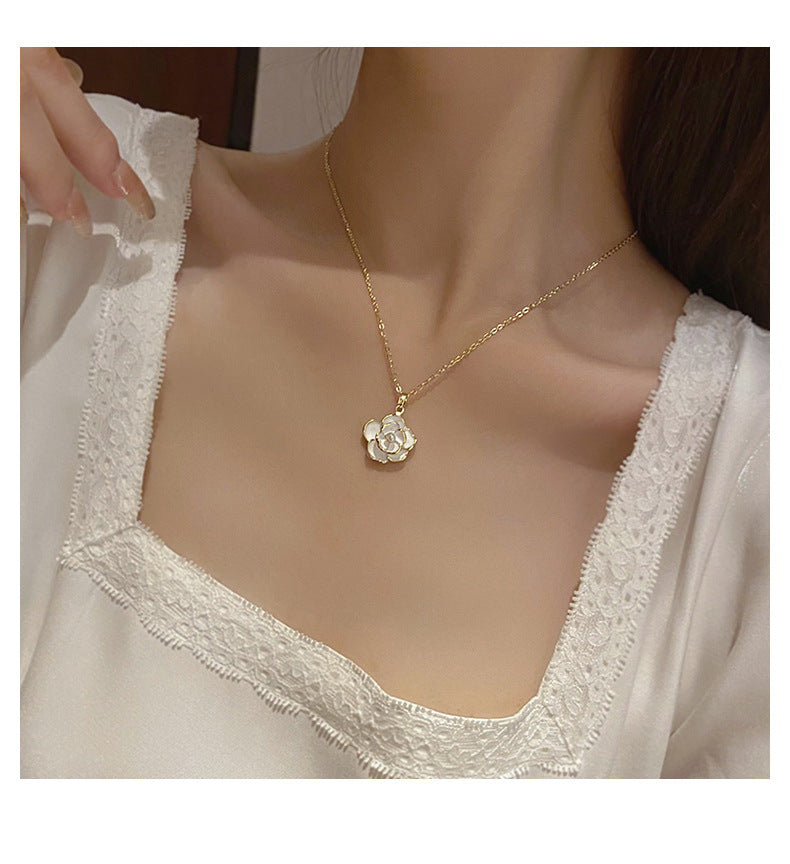 Colier placat aur 18k perle albe otel inoxidabil inox kracer kracer.ro bijuterii