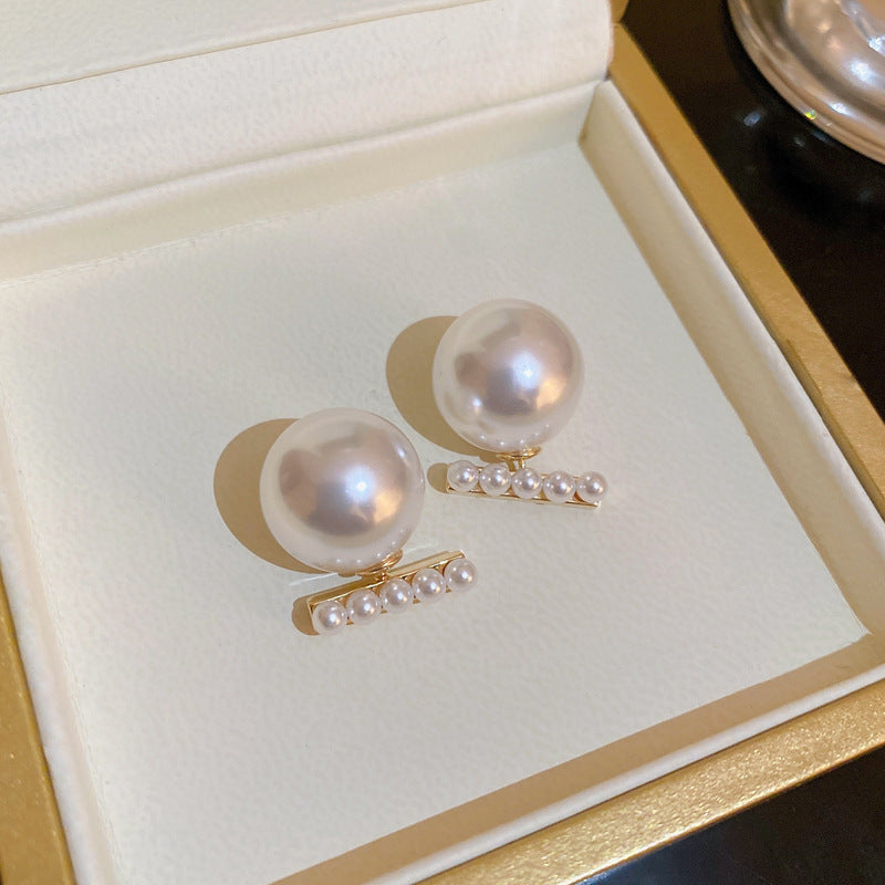 Cercei placați cu Aur 18K, cu Perle Albe, Pearl Elegance