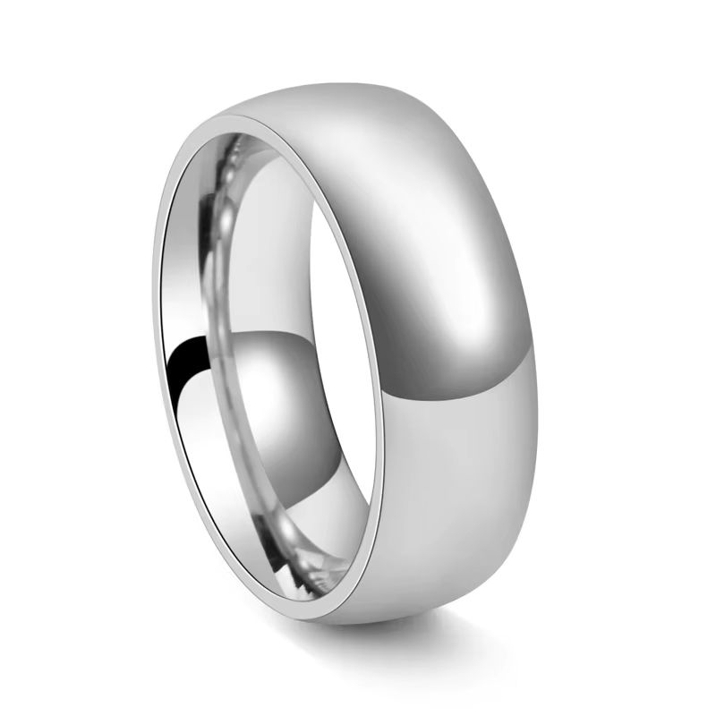 Inel argintiu clasic din oțel