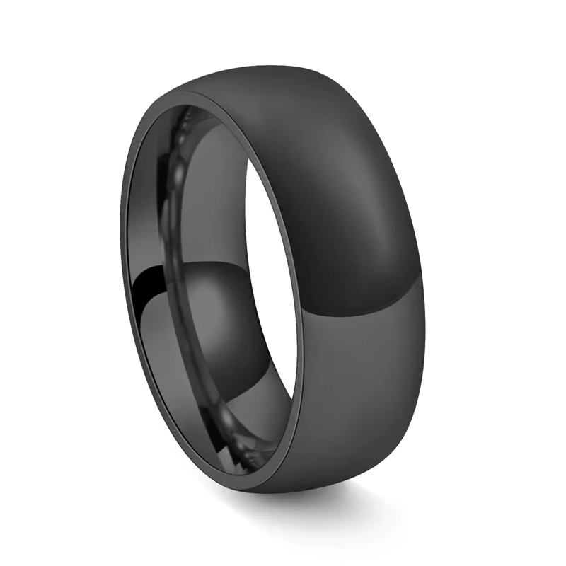 Inel negru clasic din oțel