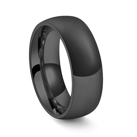 Inel negru clasic, Oțel Inoxidabil