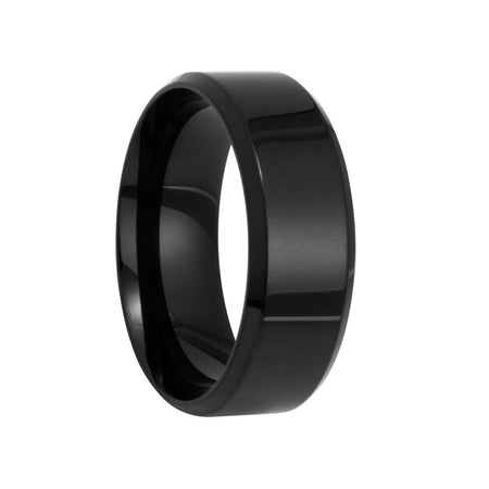 Inel negru lucios, Oțel Inoxidabil