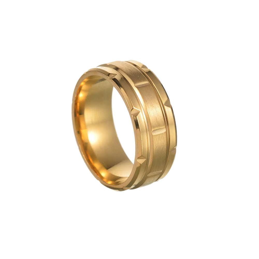 Inel Trench placat aur 18k otel inoxidabil inox kracer kracer.ro bijuterii