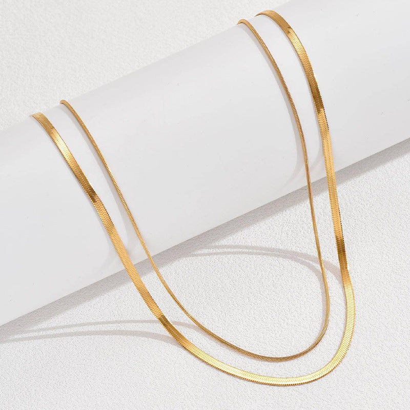 Set 2 Coliere placate cu Aur 18K, Duo Layer