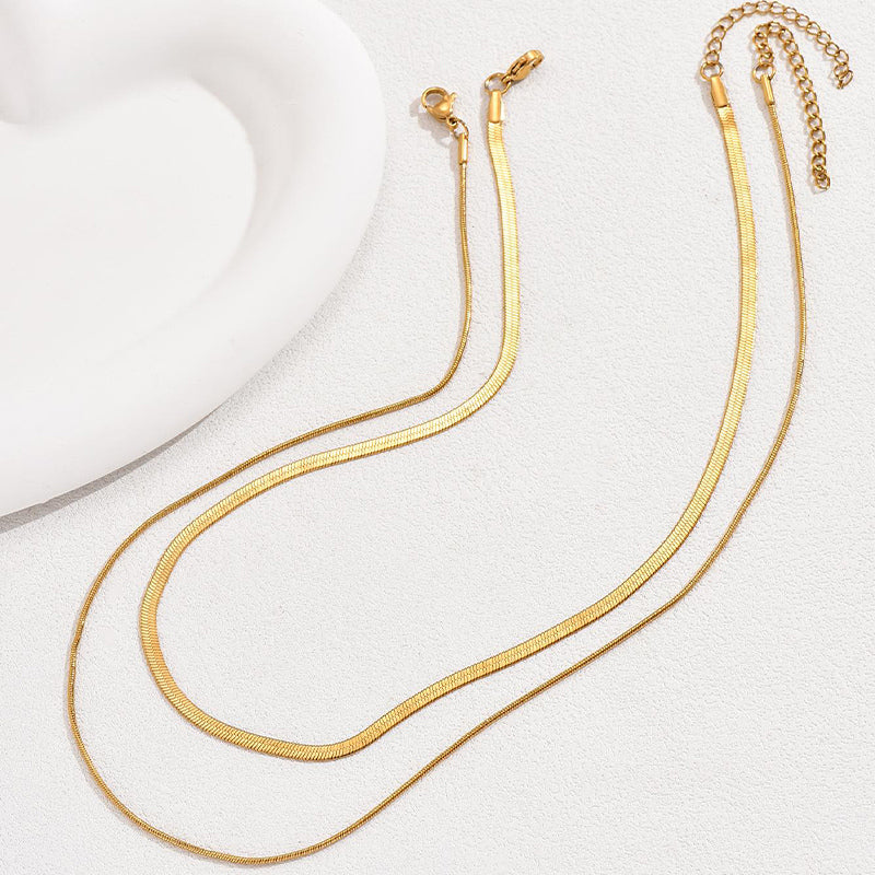 Set 2 Coliere placate cu Aur 18K, Duo Layer