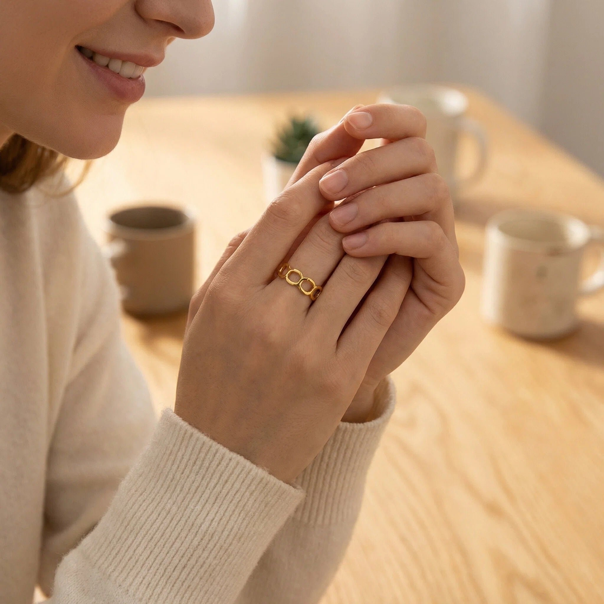 Set 3 Inele Reglabile placate cu Aur 18K, Trio Shine