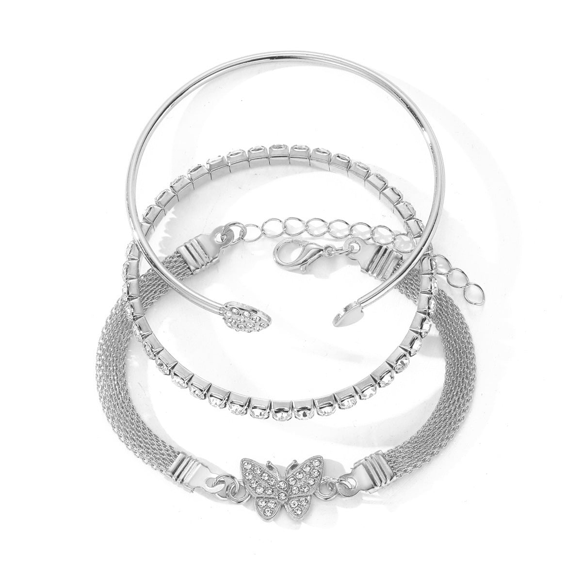 Set 3 Brățări Argintii cu pietre de Zirconiu