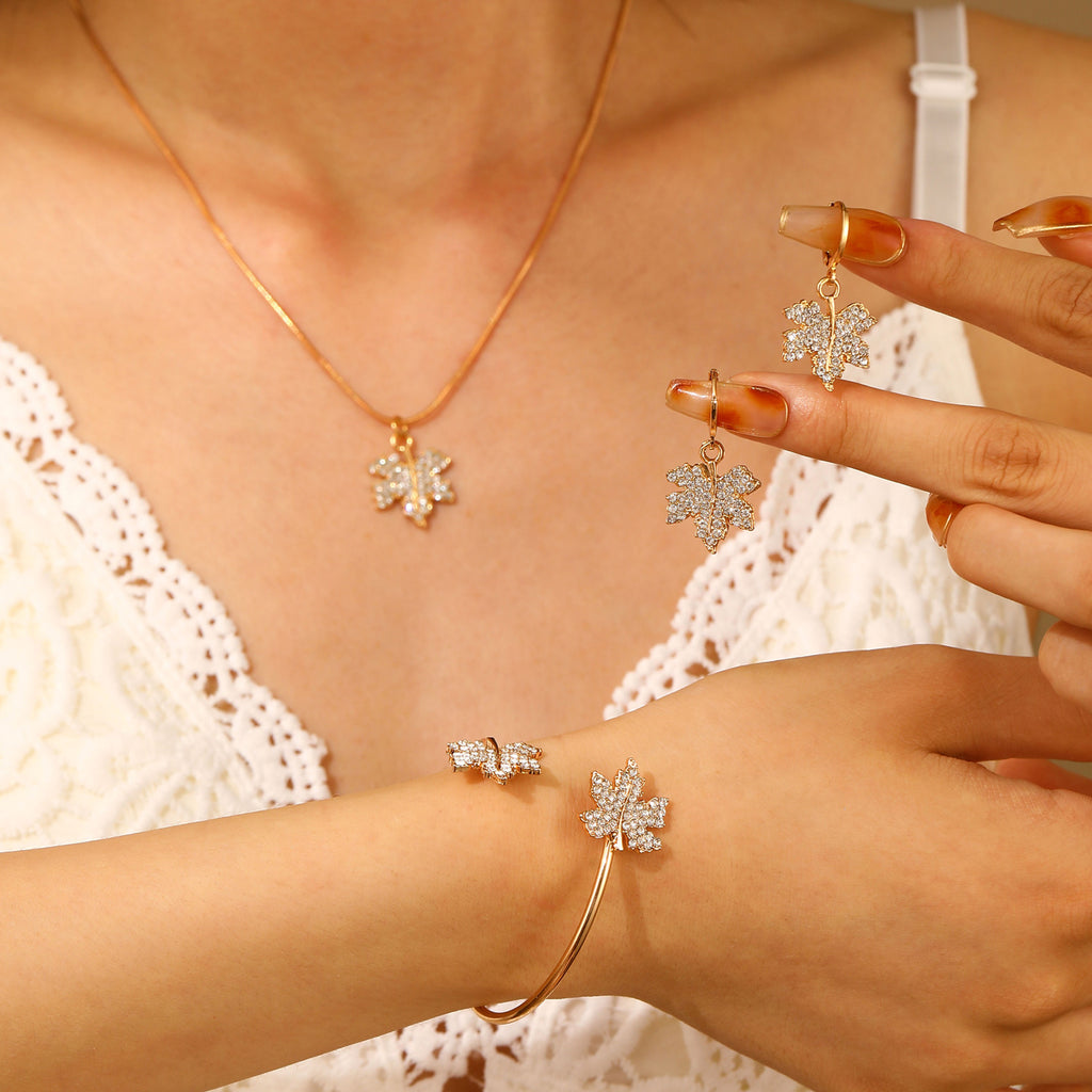 Set colier bratara cercei placat aur 18k pietre zirconiu otel inoxidabil inox kracer kracer.ro bijuterii