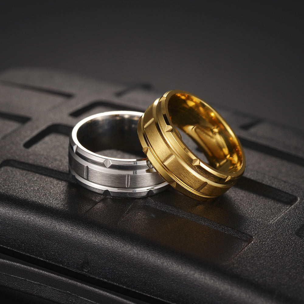 Inele Trench argintiu placat aur 18k otel inoxidabil inox kracer kracer.ro bijuterii
